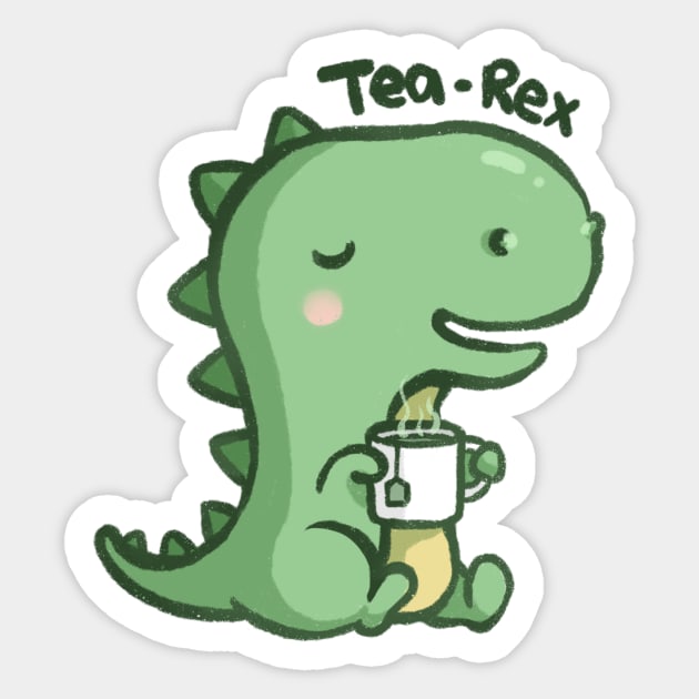 Tea Rex Sticker by mschibious